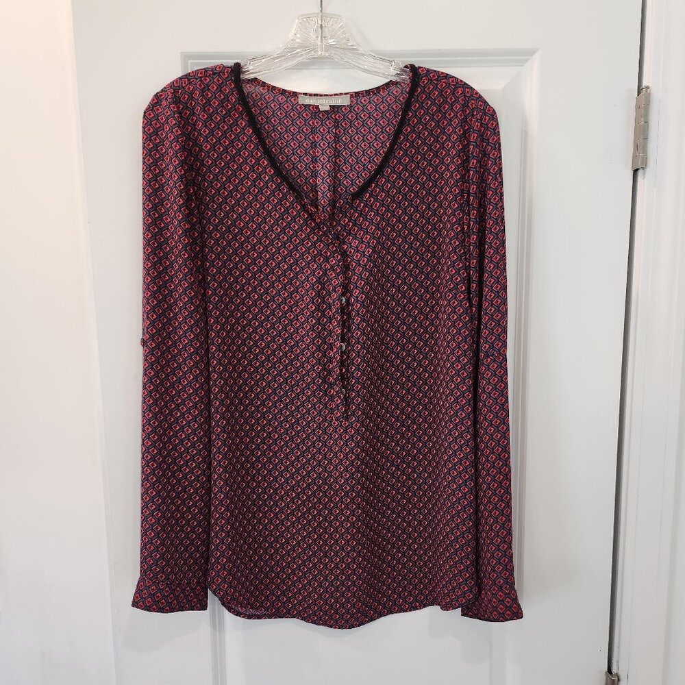Daniel Rainn Tunic Top Colorful Mini Geometric Women’s Large‎ Work Wear Casual